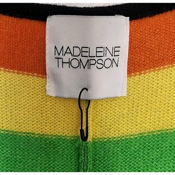 Sz Large 100% Cashmere Madeleine Thompson Rainbow Colorful Racerback Tank Dress - Picture 3 of 4